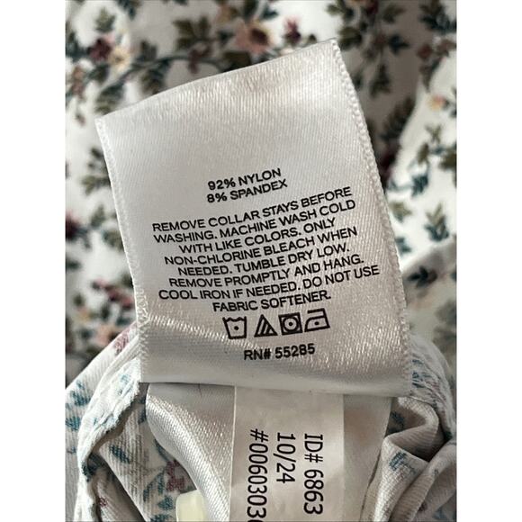 Express Slim Performance Shirt Mens Medium Floral Collared Button Up Stretch - Picture 11 of 12